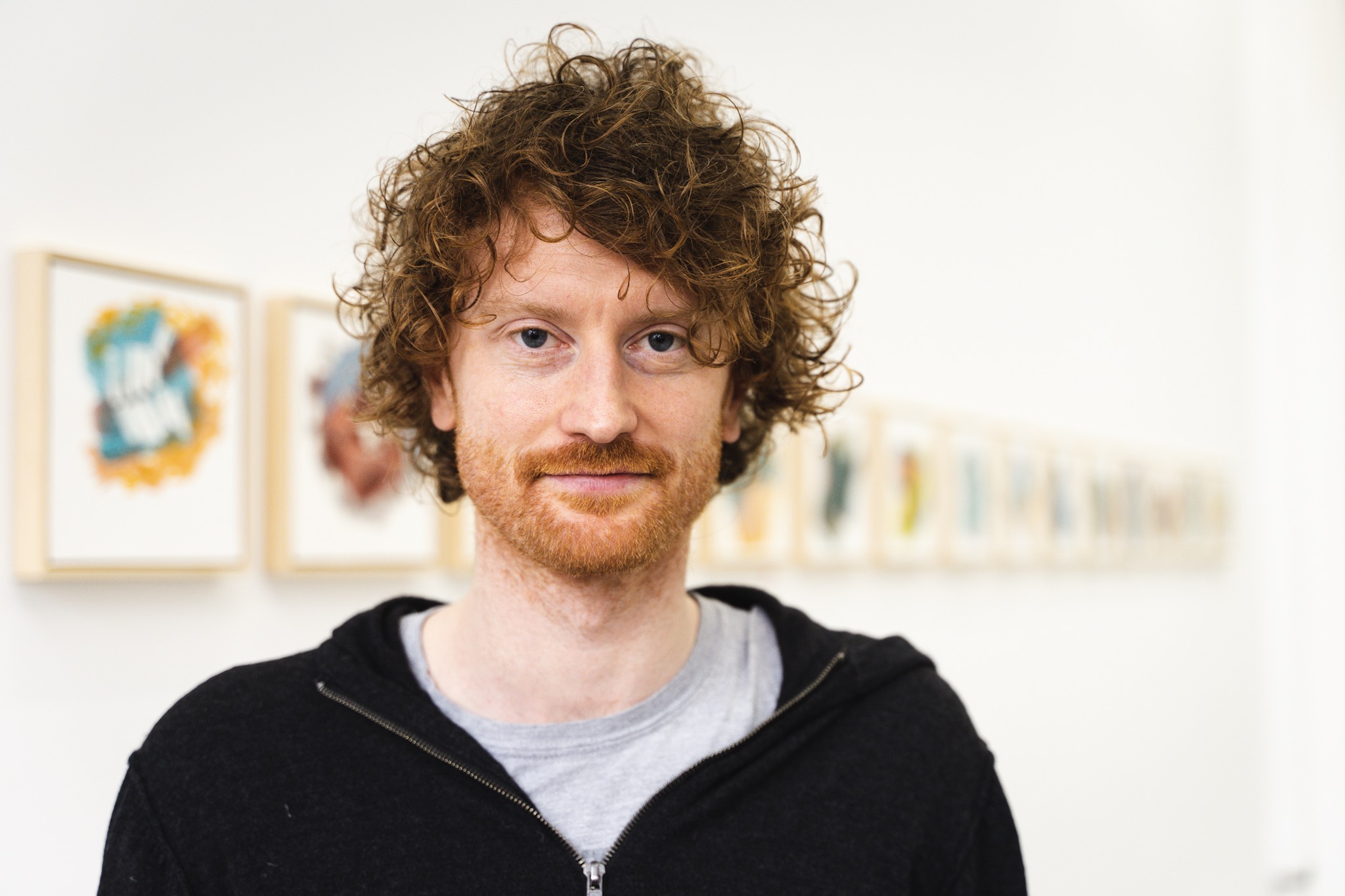 Man with curly ginger hair 