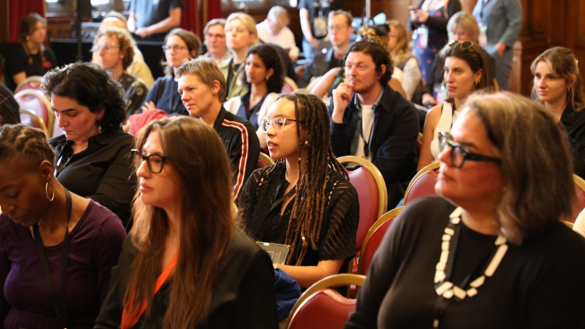 A group of people sat down at a Sheffield DocFest event