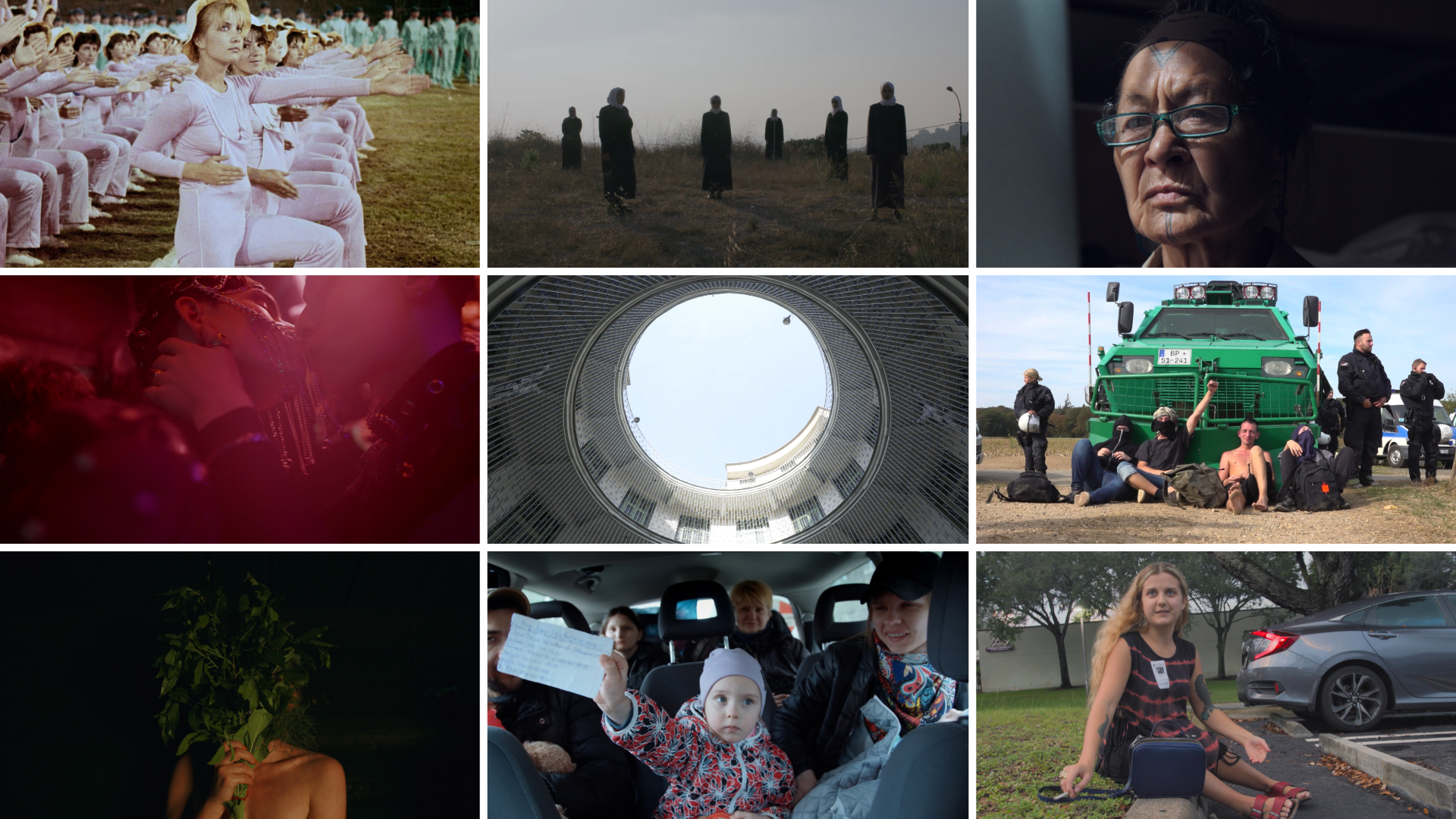A collage of nine films that featured in the 30th Edition of Sheffield DocFest