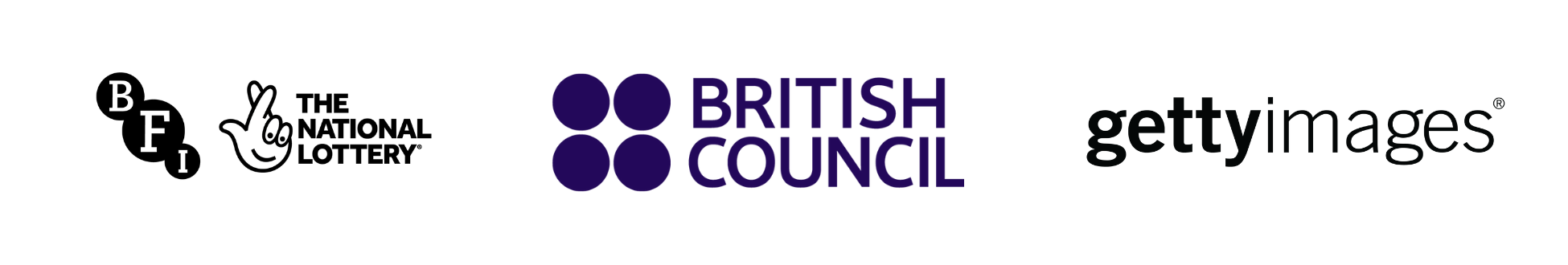 BFI logo, British Council logo, Getty Images logo