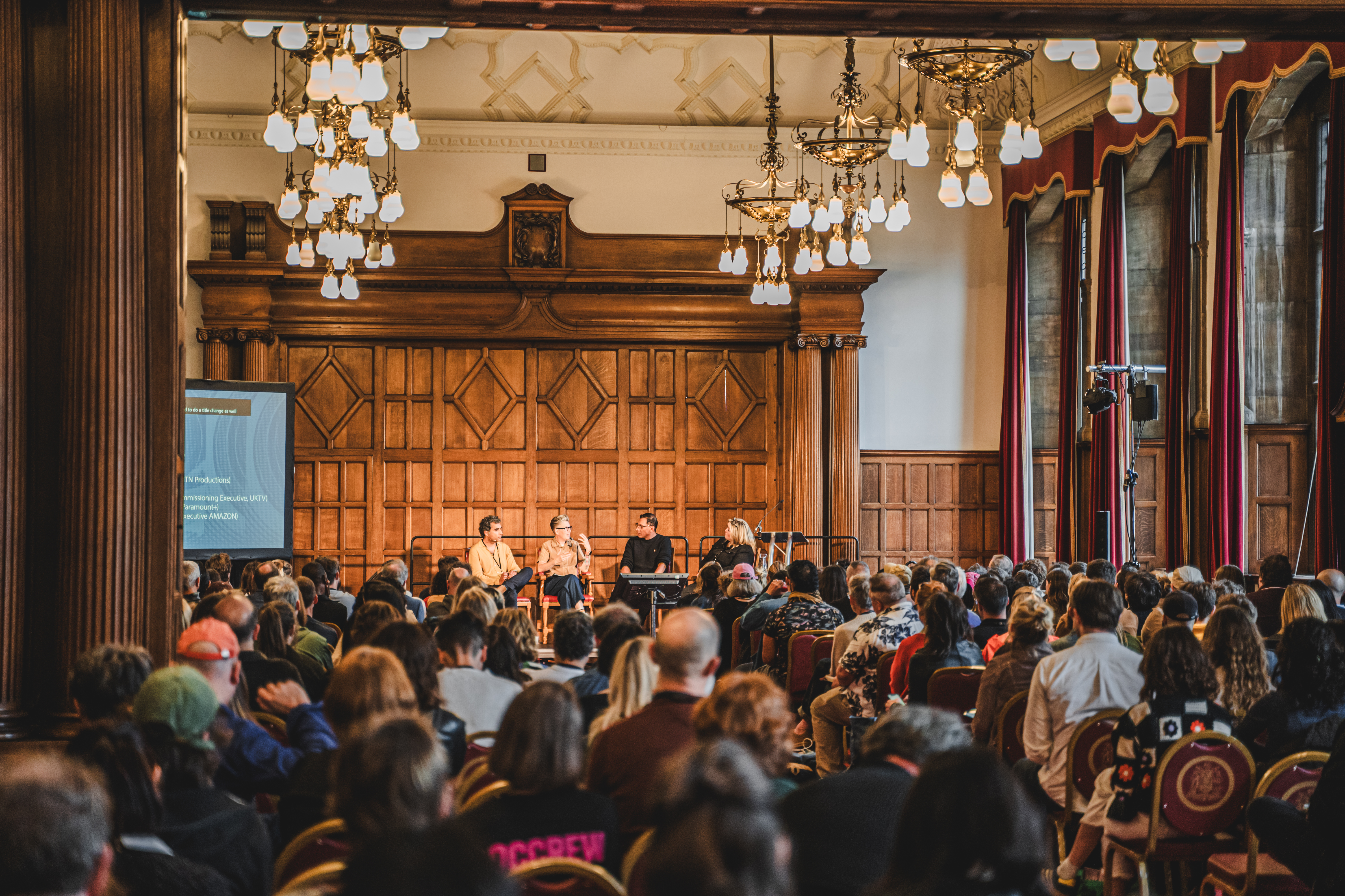 A large crowd attends a Sheffield DocFest industry session
