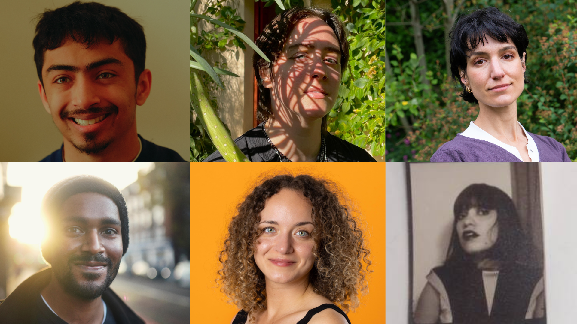 6 headshots of this year's Filmmaker Challenge cohort