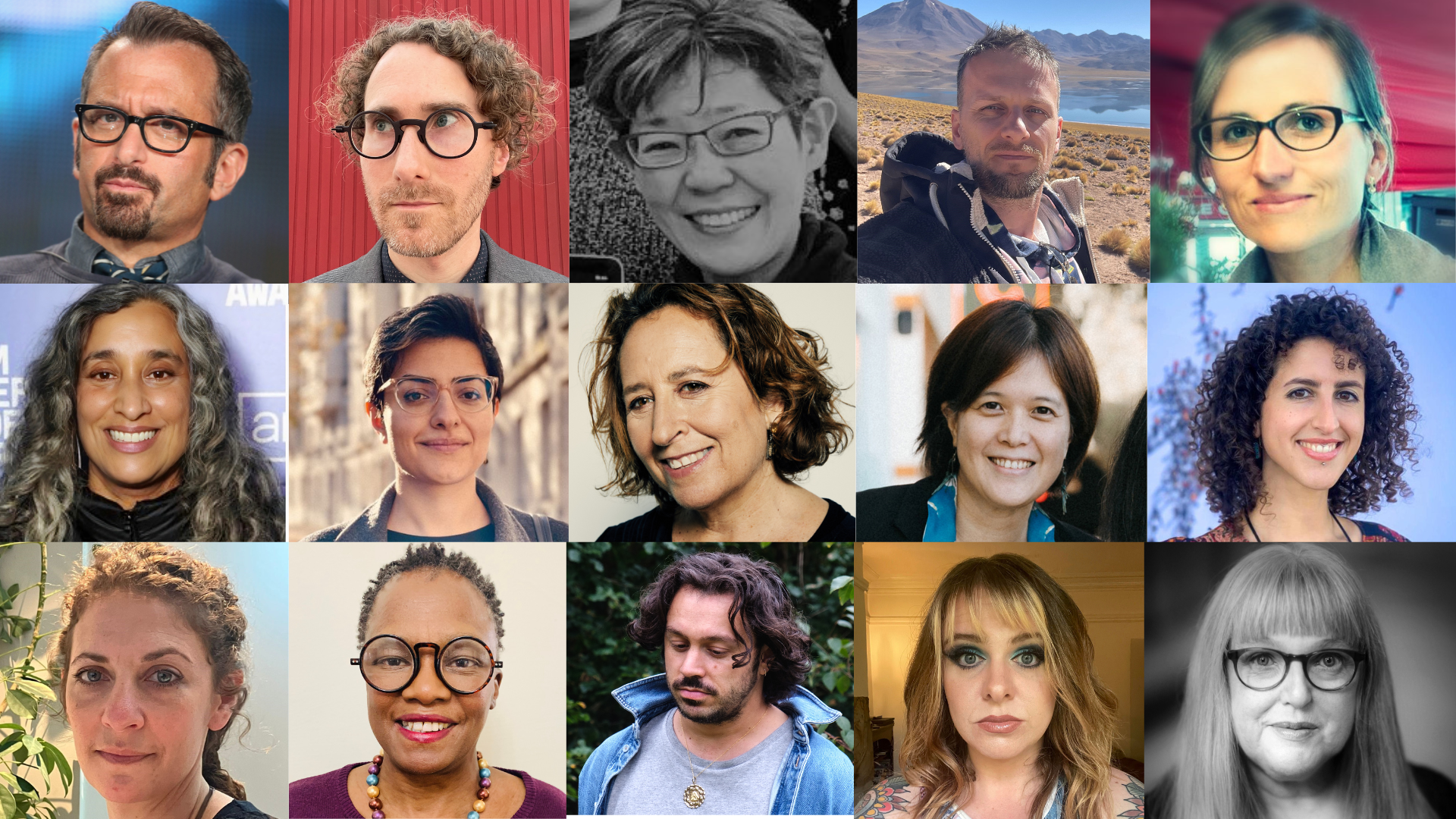 Photos of our jurors. Top row L-R: Andrew Jarecki, Rémi Grellety, Tomoko Okutsu, Alexandre Marionneau, Anna Berthollet Middle row L-R: Geeta Gandbhir, Afsaneh Salari, Kim A. Snyder, Yulan Chang, Horia El Hadad Bottom row L-R: Jenny Horwell, Kethiwe Ngcobo, Joseph Cutts, Lisa Brook, Judi Alston