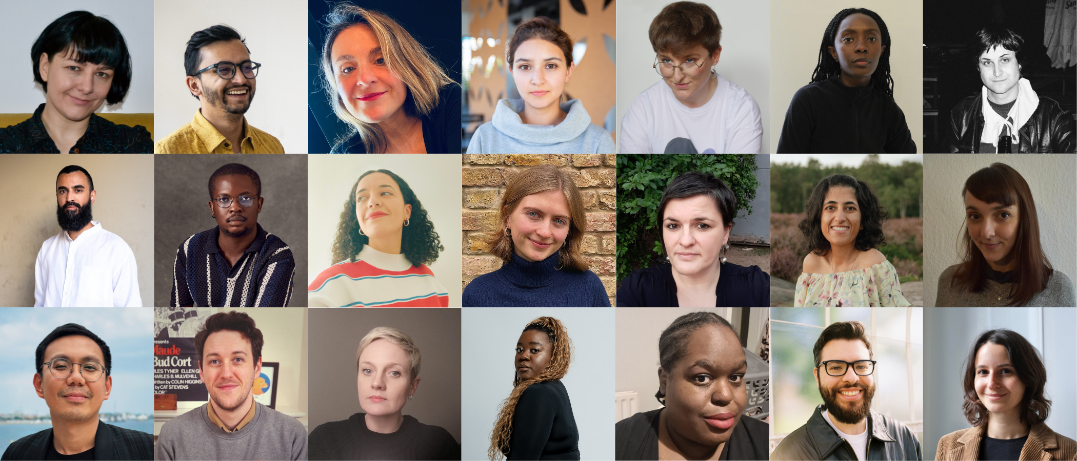 A collage of the 21 film programme advisers for Sheffield DocFest 2026.