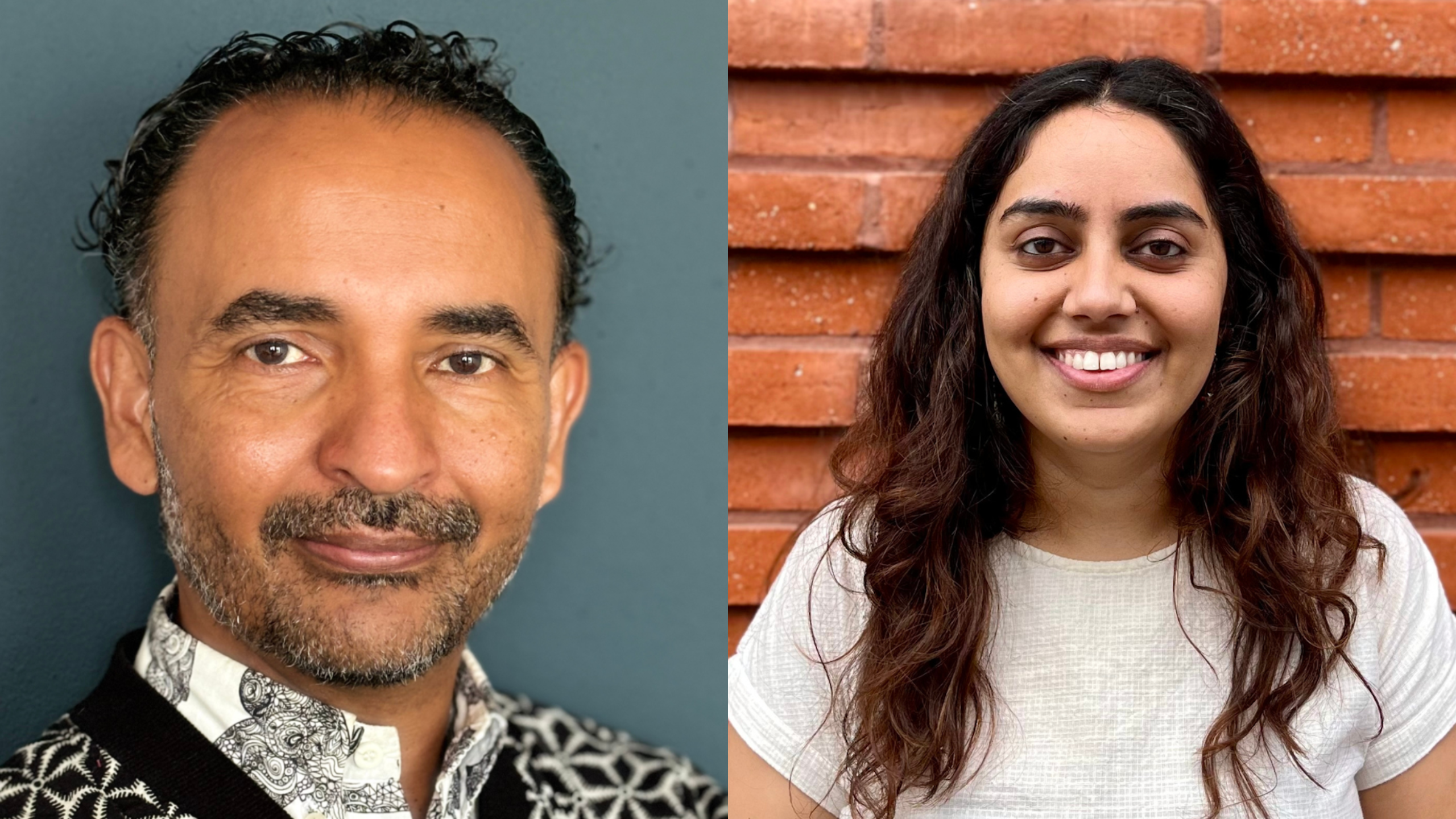 Headshots of Sheffield DocFest's Creative Director Raul Niño Zambrano, and Film Programme Producer Mita Suri.