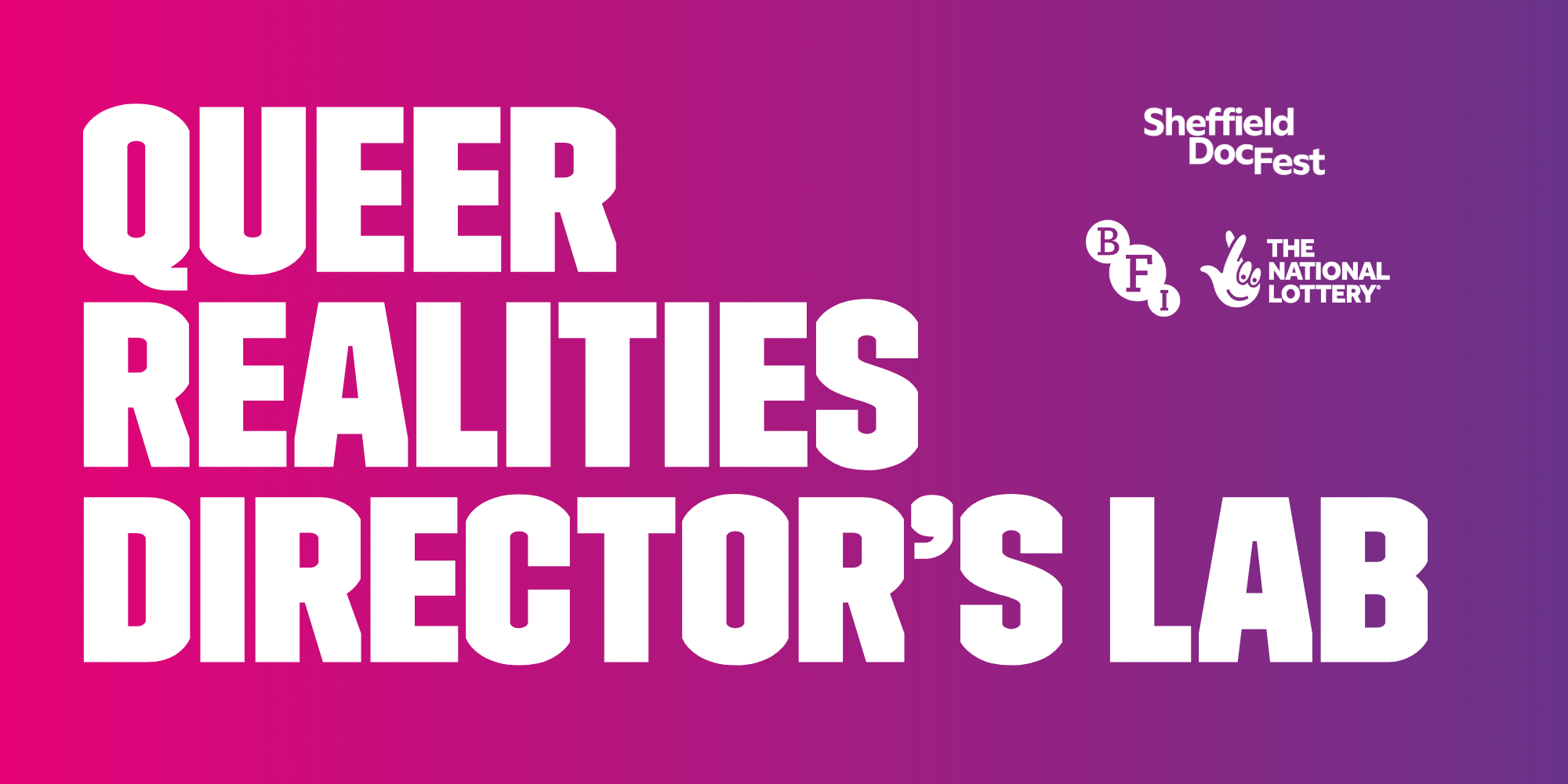 The branding for the Queer Realities Director's Lab Scheme.
