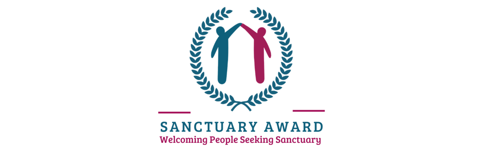 A graphic showing that Sheffield DocFest has been awarded the title of Festival of Sanctuary