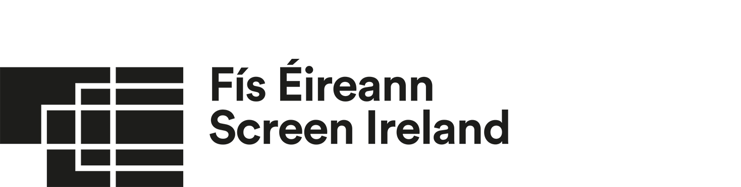 Black and white logo with the words Fit Eiresann Screen Ireland