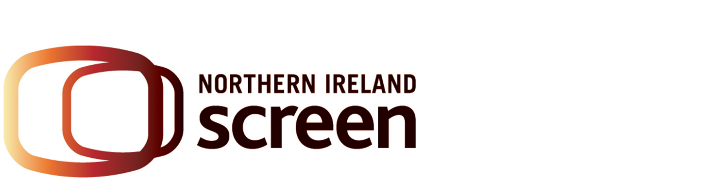 Orange, red and black logo with the words Northern Ireland Screen