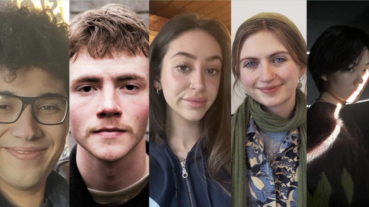 Five headshots of young people - our 2025 Youth Jury
