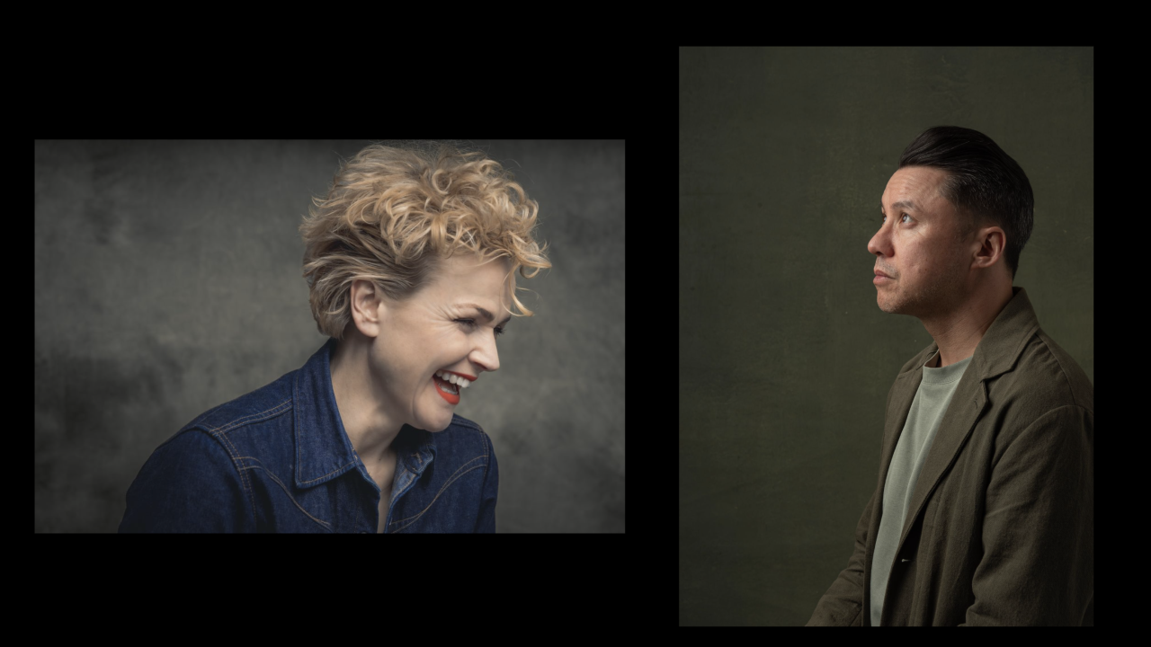 Headshots of Maxine Peake and Paul Sng