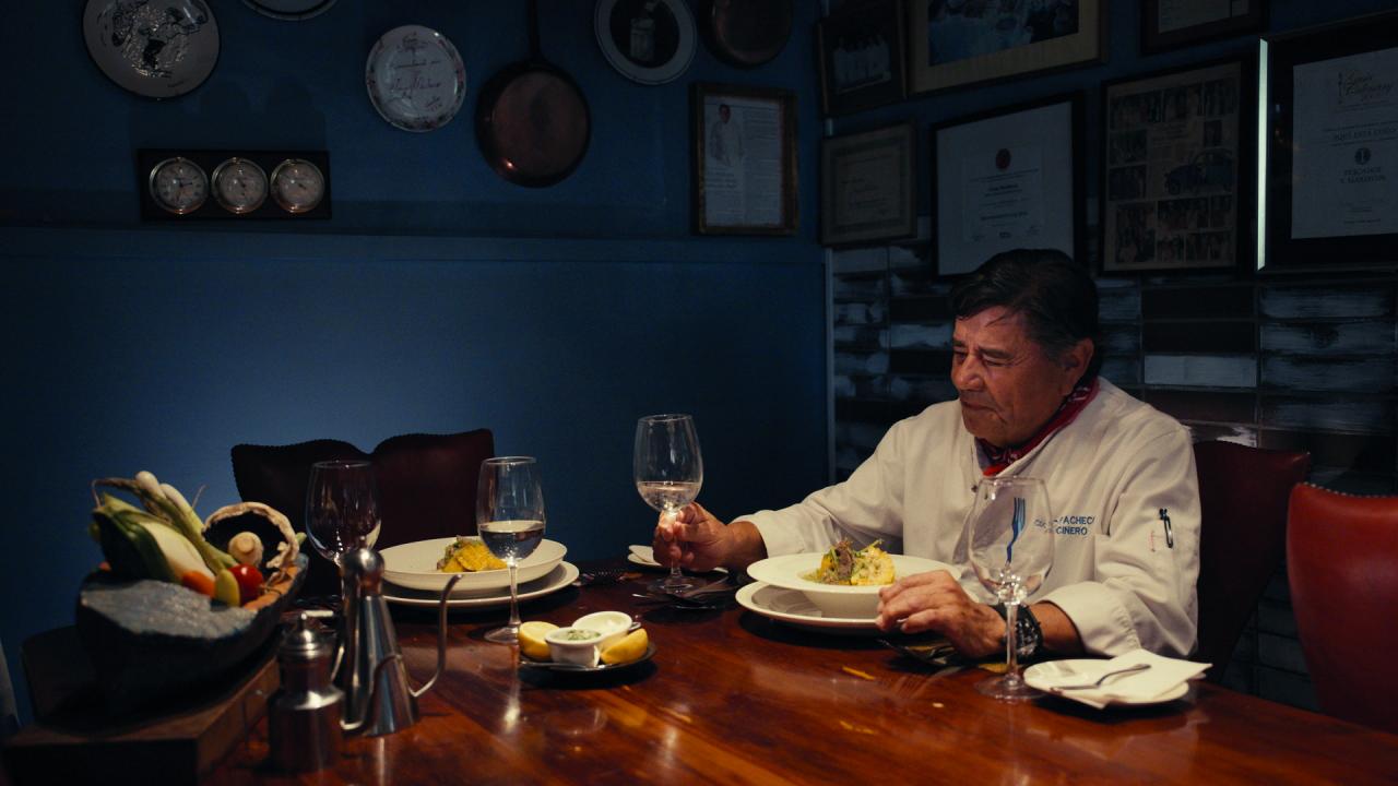 A still from the film How to Feed a Dictator.