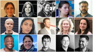 A collage of the 15 film producers taking part in our Future Producer School 2023