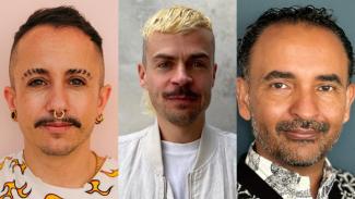 A collage showing the three members of our Queer Realities Director's Lab Selection Committee